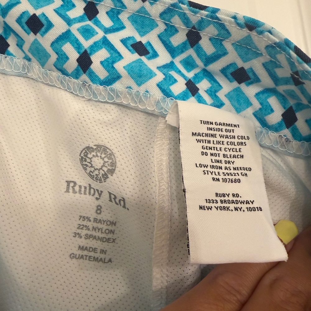 Ruby Rd. Blue Geometric Mini Skirt - Picture 6 of 8
